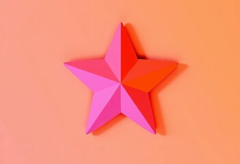 Simple, five-pointed star shape, flat design, solid color,  success,  astronomy