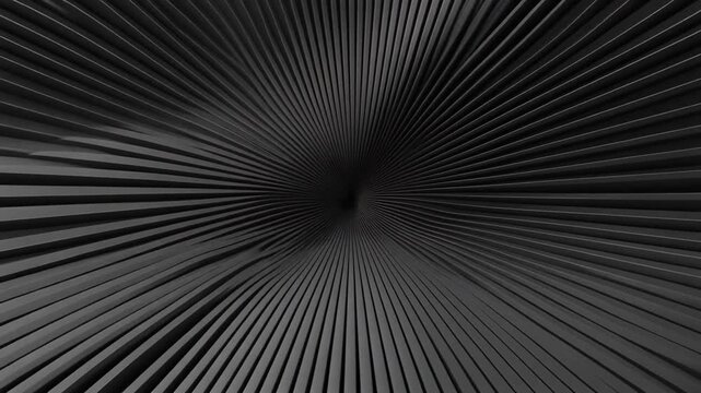 Black high-contrast lines on a white background, smooth geometric distortion, subtle 3D depth, without abrupt changes in direction