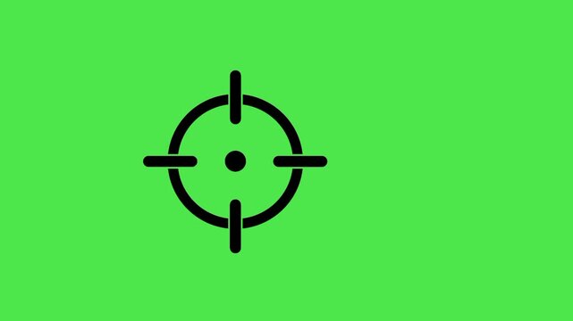 animation of searching for targets on a green screen