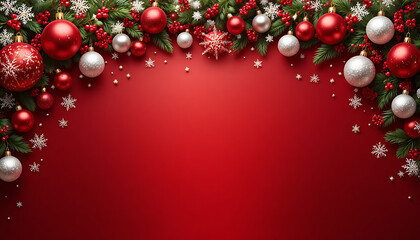 christmas background with red balls