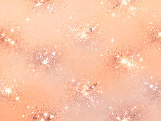Peach Glitter Starry Background with Soft Sparkle