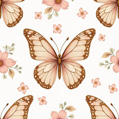 Delicate Botanical Butterfly Illustration Design
