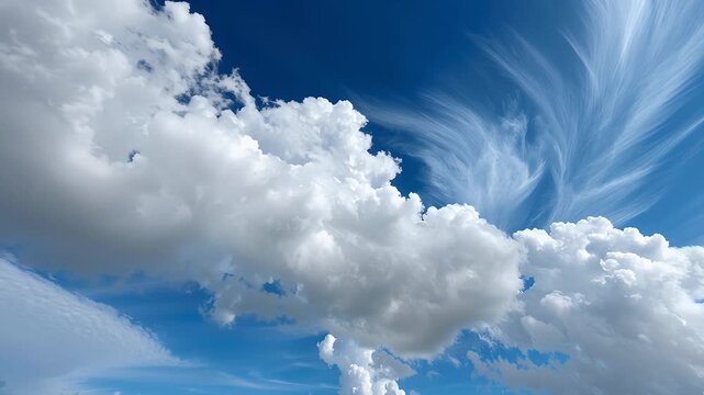 Wei&szlig;e Wolkenformation vor blauem Himmel