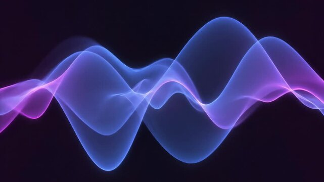 Seamlessly looping abstract background featuring smooth sine wave oscillation in vibrant blue and magenta wavy, ripple, seamlessly