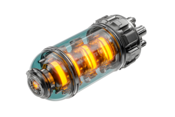 Sci-Fi Energy Core Concept with Blue Glow, isolated on transparent background