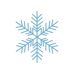 Beautiful Blue Snowflake Icon Symbolizing Winter and Cold Weather.