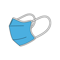 Blue surgical face mask with ear loops for protection.