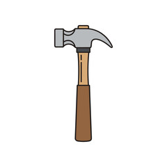 Classic Claw Hammer with Wooden Handle and Metal Head.