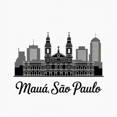 Mau&aacute; Skyline Silhouette &mdash; Industrial Hub of Greater S&atilde;o Paulo Vector Illustration