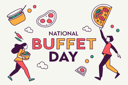 NATIONAL BUFFET DAY vector illustration isolated on white background