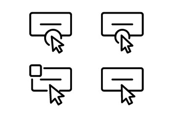 Cursor Click UI Icons – Mouse Pointer Click, Select and Button Interaction Symbols