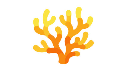 Vibrant Orange and Yellow Coral Branch Isolated on Black Background A Detailed Underwater Element Representing Marine Life and Ocean Ecosystems
