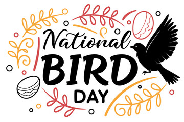 NATIONAL BIRD DAY vector illustration isolated on white background