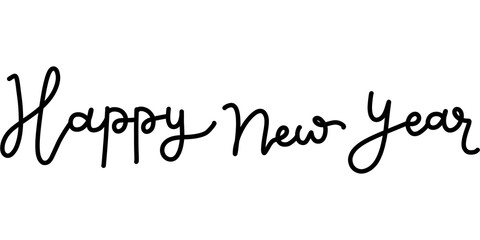 Fototapeta premium Happy New Year Text Calligraphy Typography hand lettering lettering