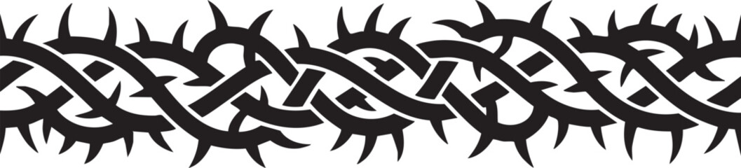 Crown of thorns, seamless pattern of plants with spikes. The symbol of the torment of Jesus Christ, the symbol of suffering and crucifixion. Crown of thorns, seamless pattern for t-shirt, typography