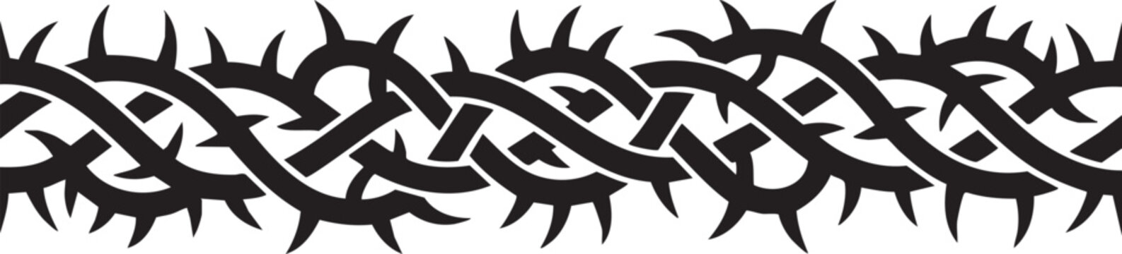 Crown of thorns, seamless pattern of plants with spikes. The symbol of the torment of Jesus Christ, the symbol of suffering and crucifixion. Crown of thorns, seamless pattern for t-shir