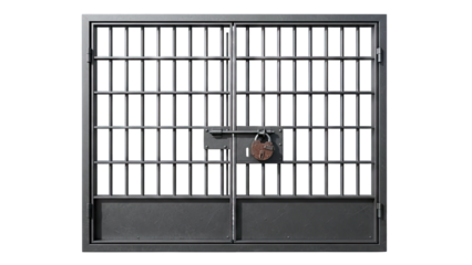 Jail Door Locked on White Background