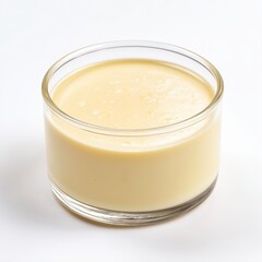 Vanilla pudding or custard dessert in glass