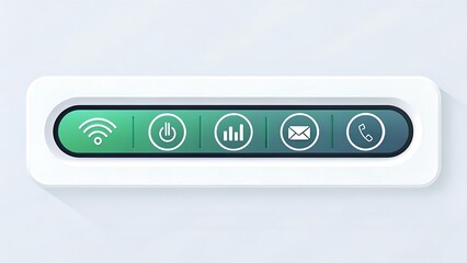 Stay connected with this modern device featuring WiFi, power, data, email, and call