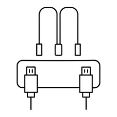 USB C Charging Hub Outline Vector Illustration Transparent Background