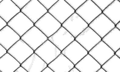 Chain Link Fence isolated on transparent background. 
