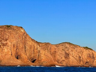 Wang Chau Palace Sea Arch and Columnar Joint Cliffs in the Ung Kong Group, Sai Kung, Hong Kong