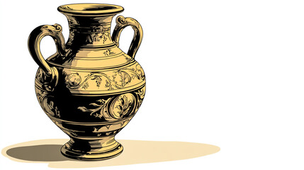 A simple cartoon vector illustration of an ancient Greek vase
