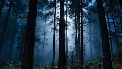 Obraz premium forest in fog