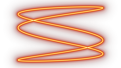 Abstract Glowing Orange Neon Light Helix Isolated Design Element Overlay