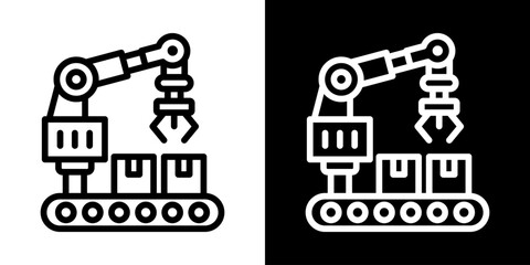 Manufacture Icon Of Line Black And White Style Vector Illustration

