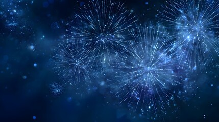 orthodox new year fireworks soft glow cold winter blue festive background