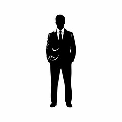 vector silhouette of a man wearing a suit