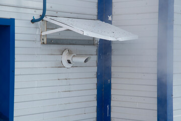 The gas boiler operates during the winter. Pipe-in-pipe.