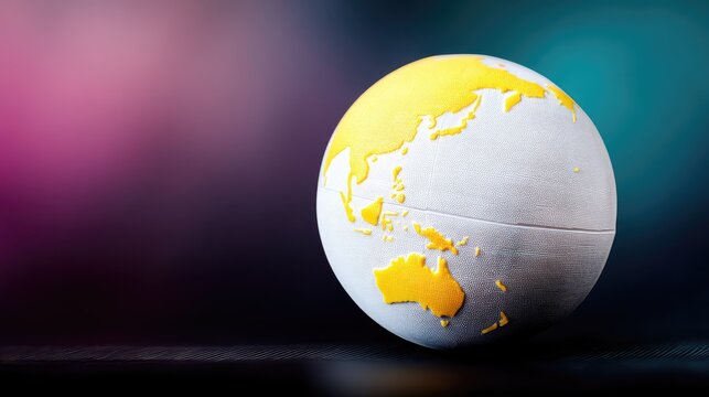 Pixelated Globe Representing Digital Transformation and Data Chaos Against a Vibrant Blurred Background with Subtle Light Effects - Powered by Adobe