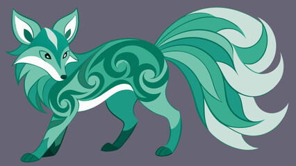 Nature-inspired organic animal vector with flowing shapes and plant motifs that feel serene and earthy