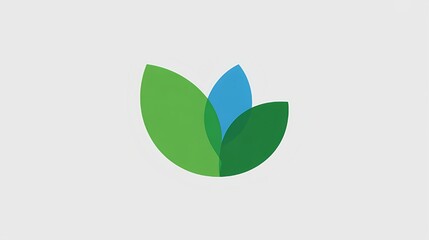 Stunning modern logo design featuring overlapping green and blue leaves symbolizing growth and clean environment concepts