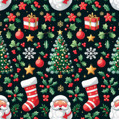 Holiday Celebration Background with Xmas ElementsAdobe Illustrator Artwork