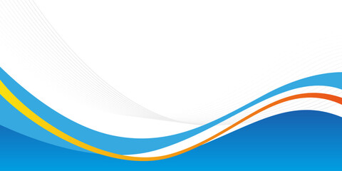 Blue and orange gradient wavy background with soft and smooth color, abstract geometric line effect