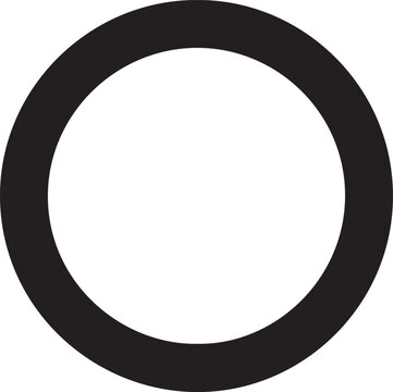 Simple black ring silhouette on white background circle
