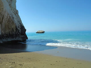 Sea and rocks in the area of ​​Aphrodite's rock
