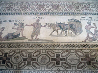 17.06.2025, Paphos, Cyprus: Ancient mosaic in the archaeological park