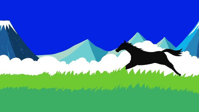 馬, 年賀状, 和風, 和柄, 新年, 動物, クリスマス, うま, ベクター, イラスト