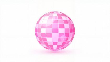 Obraz premium Pink disco ball on white background