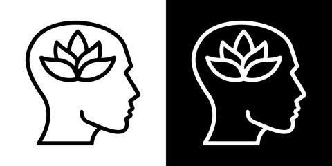 Stress Reduction Icon Of Line Black And White Style Vector Illustration
