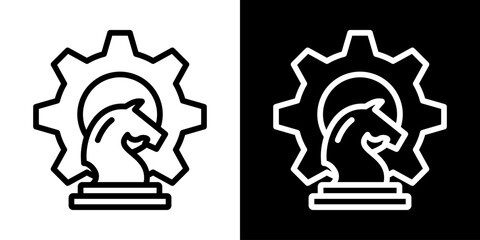 Strategy Icon Of Line Black And White Style Vector Illustration