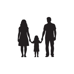 Family Holding Hands Silhouette