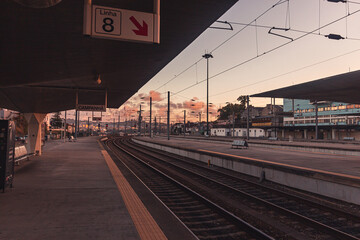 Sunrise at Campanh&atilde; Train Station