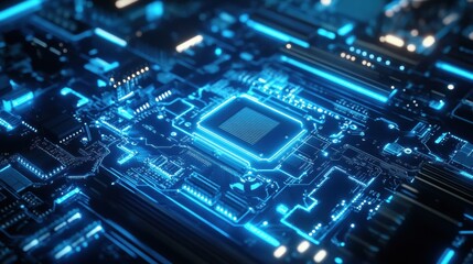 Obraz premium Neural AI-powered Quantum Computing Core in Action