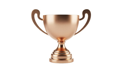 Bronze trophy cup isolated PNG, award prize for winner in competition or championship on transparent background