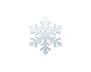 White snowflake ornament isolated on transparent background